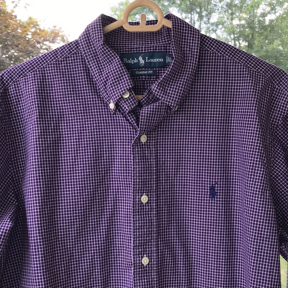 Polo by Ralph Lauren Purple Checkered Men's Shirt